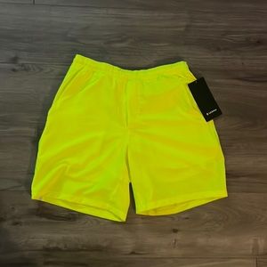Men’s Highlighter yellow lululemon shorts